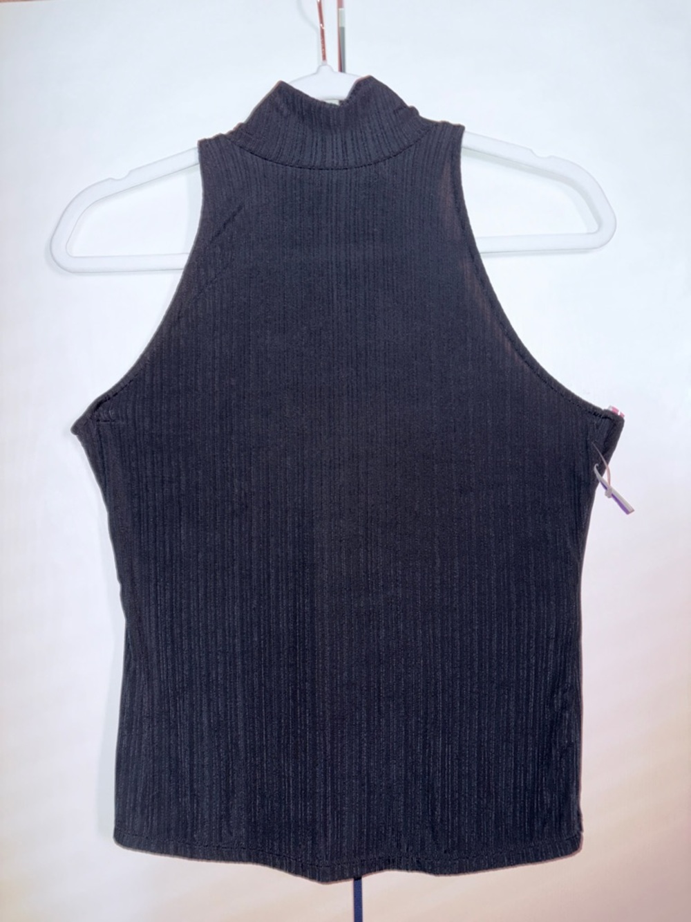 PAIGE NWOT Black Ribbed Mock Neck Tank